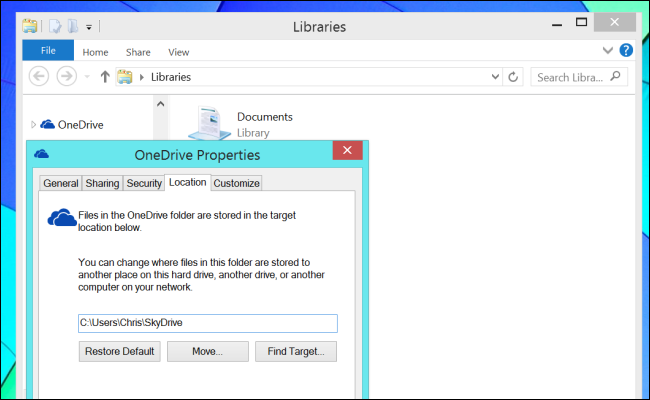 Переместить папку OneDrive на SD-карту и синхронизировать файлы