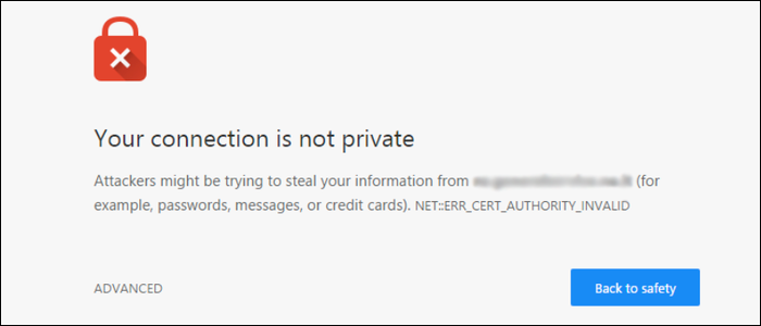Предупреждение SSL в Chrome