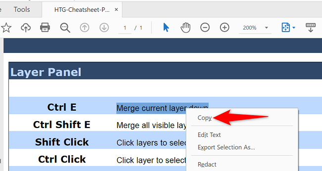 Выберите команду «Копировать» в контекстном меню.