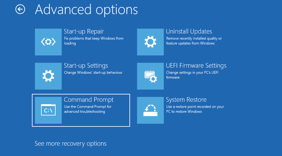 Командная строка в среде восстановления