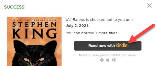 Нажмите Read Now With Kindle