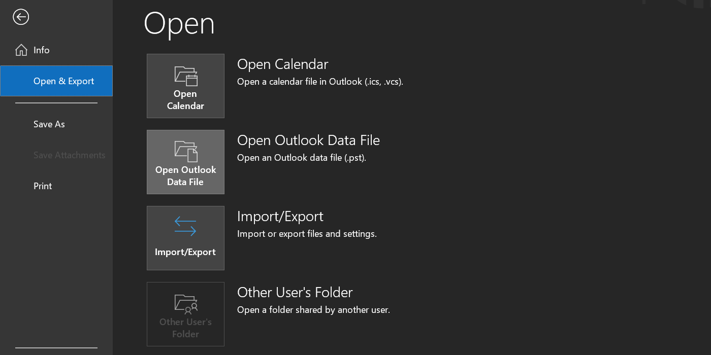 Просмотр архивных писем в Outlook