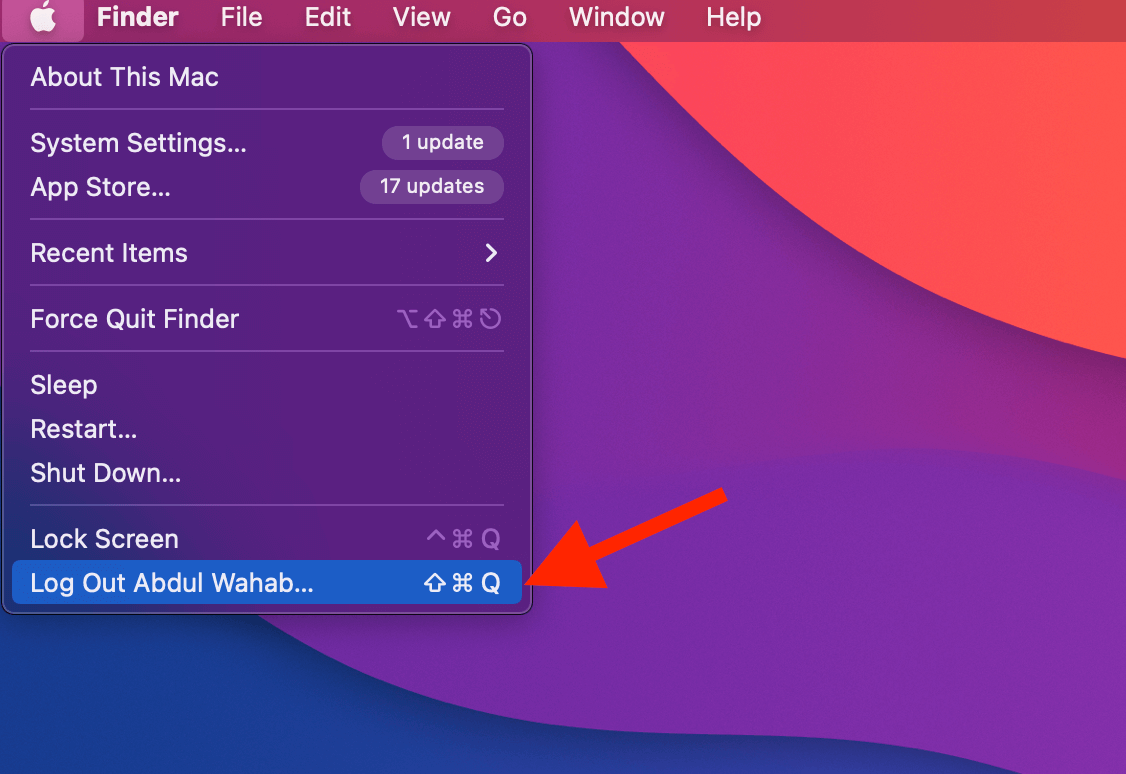 Выйти из macOS