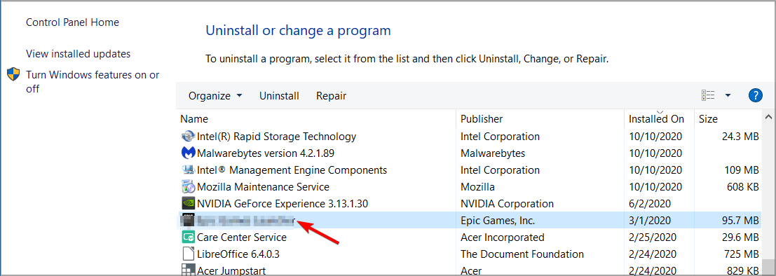 Подтверждение удаления Amazon Assistant в списке программ