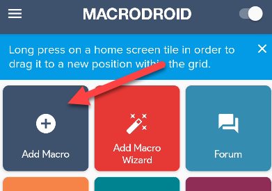Нажмите «Add Macro».