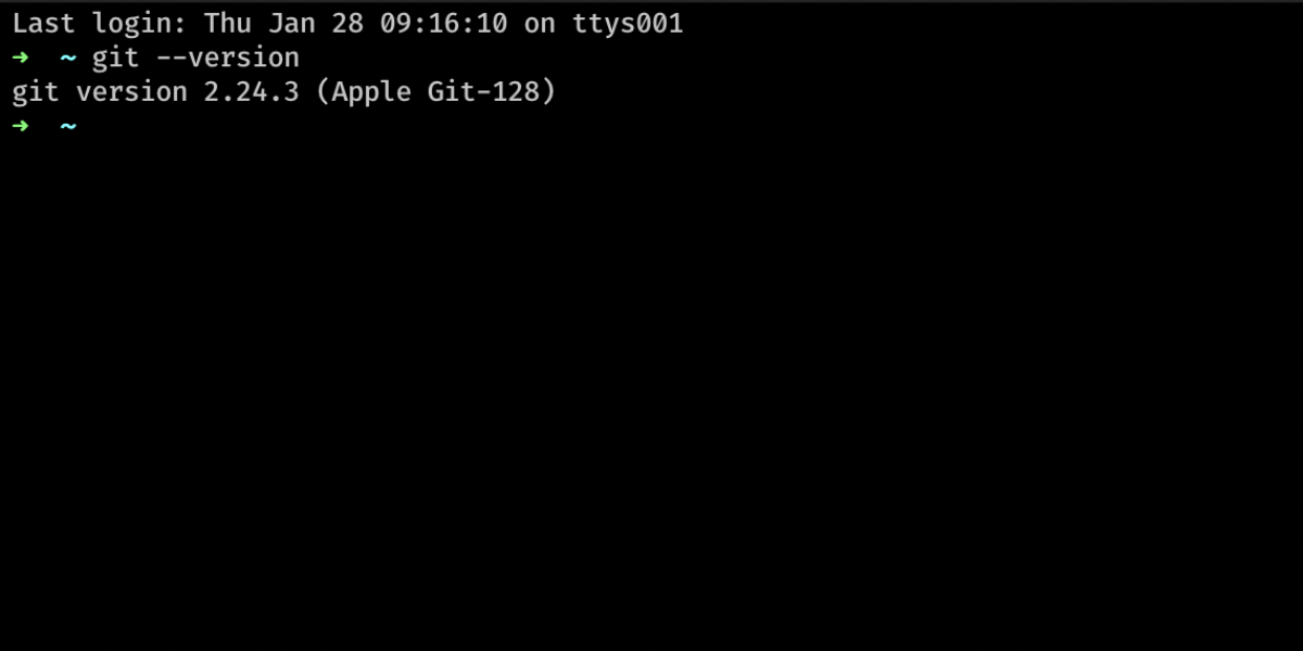 Проверка версии Git на Mac