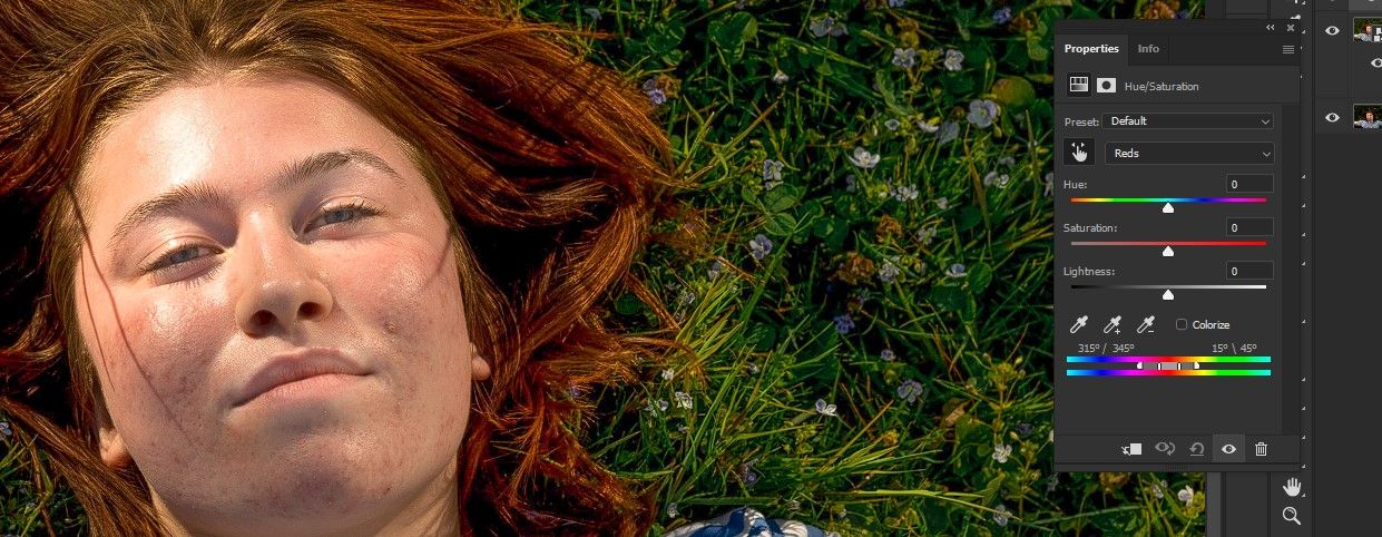 Выбор красного диапазона кожи