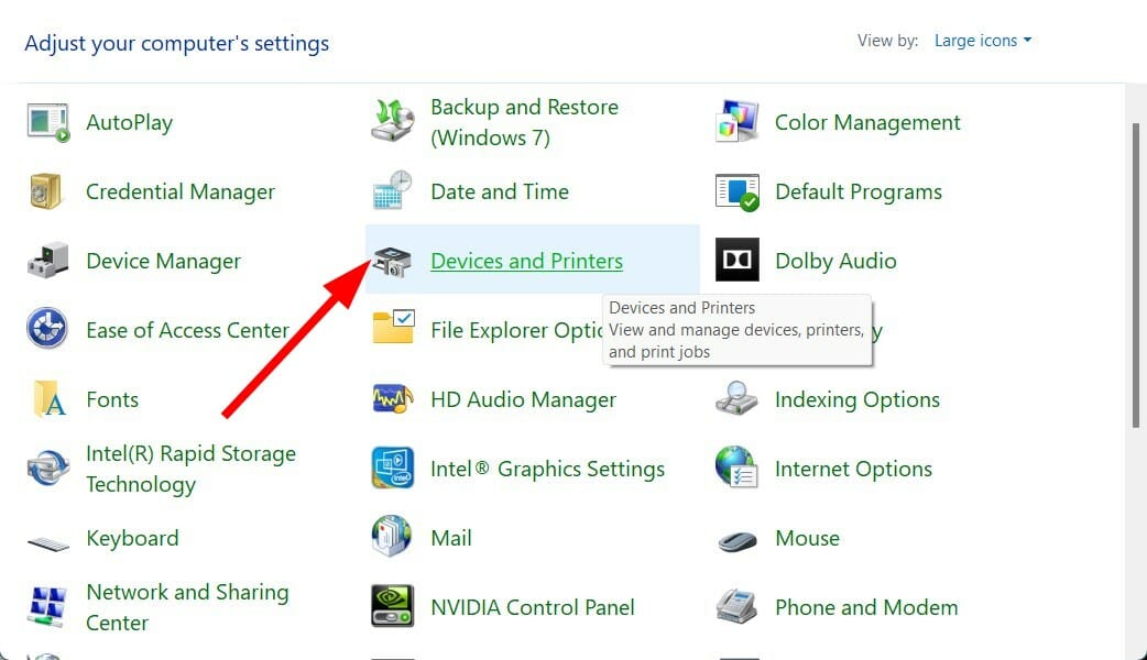 Устройства и принтеры