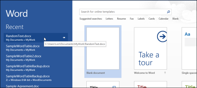Отключить начальный экран Office 2013