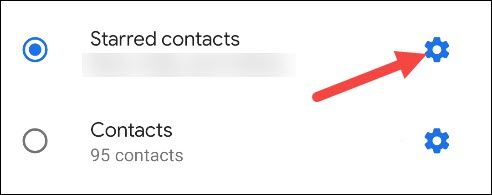 Настройки избранных контактов