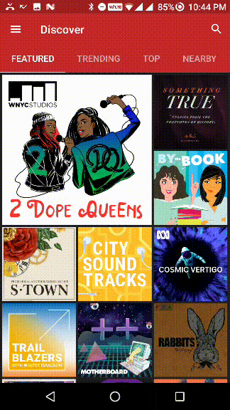 Боковое меню приложения с пунктами навигации