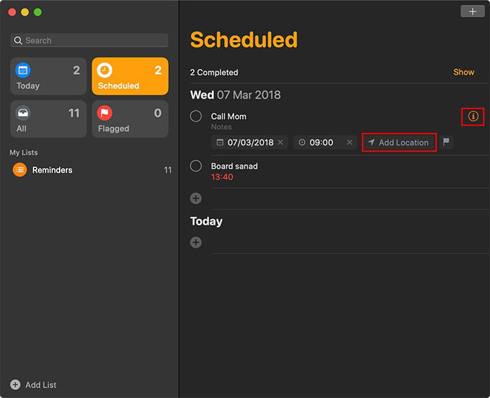 Иконка добавления местоположения в macOS