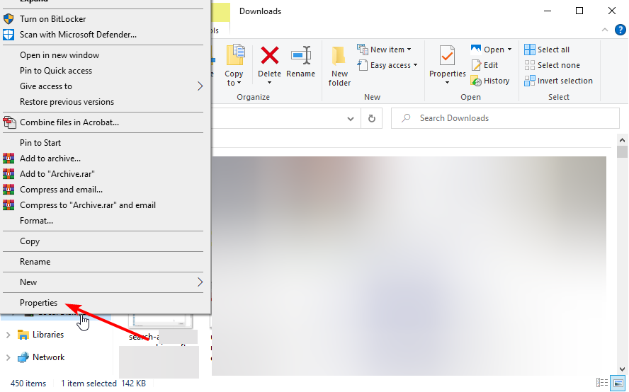 Свойства диска C: