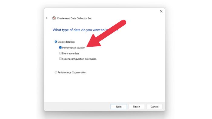 Выбор типа данных - Performance counter