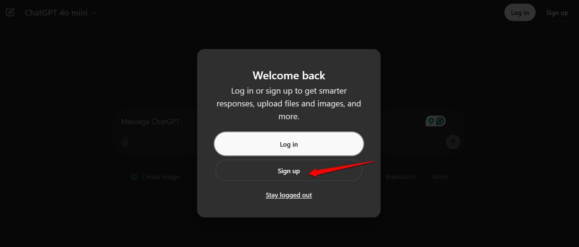 ChatGPT 가입 화면