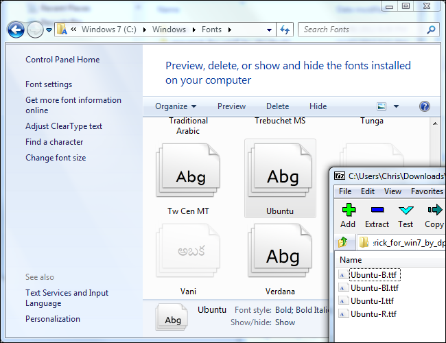 Установка шрифтов в Windows