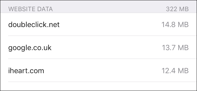 Удаление данных сайтов на iPhone и iPad