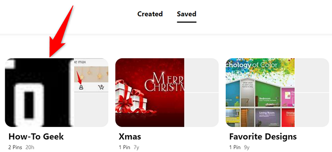 Откройте доску с пинами.