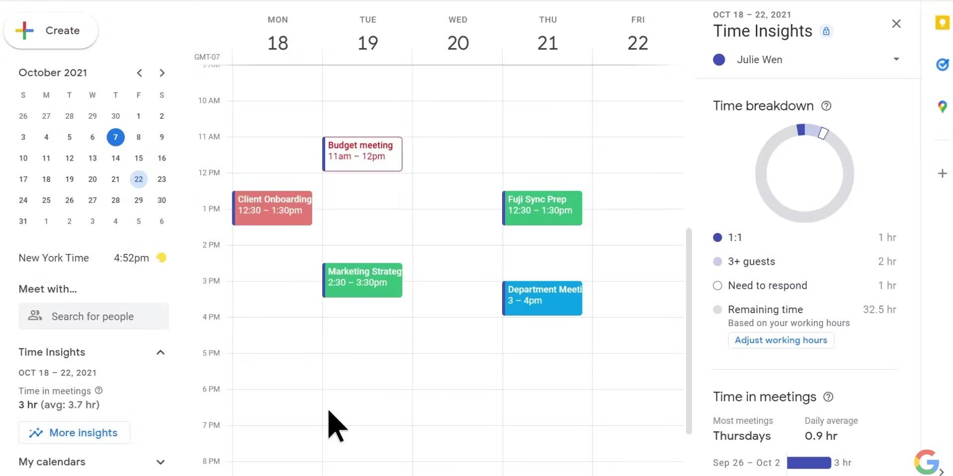 Time Insights Time Breakdown view on PC