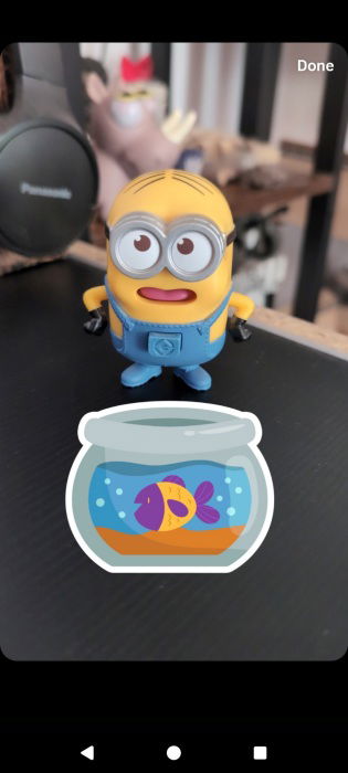 Просмотр сторис на Android с добавленным кастомным стикером