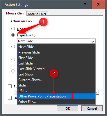 Link to other powerpoint presentation
