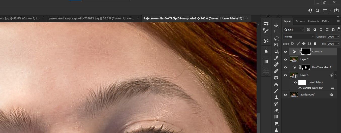 Инвертирование маски Curves