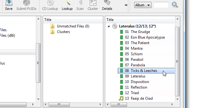 Проверка пропавшего трека и сопоставление с альбомом