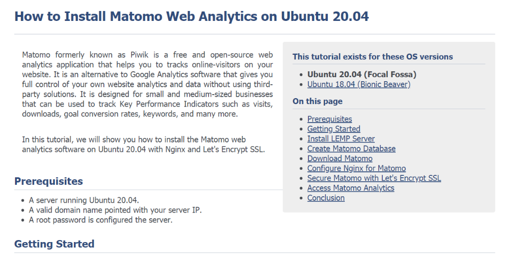 Matomo на Ubuntu 20.04: Nginx и Let's Encrypt