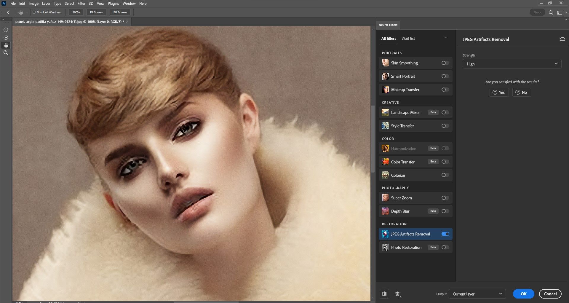 Run JPEG Artifacts Removal