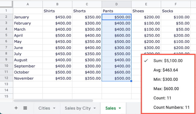 Выберите другую операцию: среднее, минимум, максимум, количество