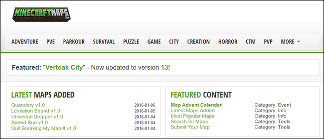 Скачивание и распаковка карт для Minecraft