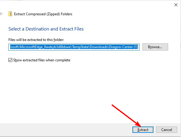 extract button