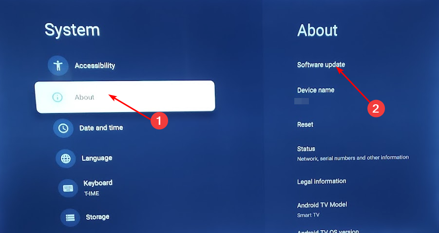 Скрин: меню Обновление ПО