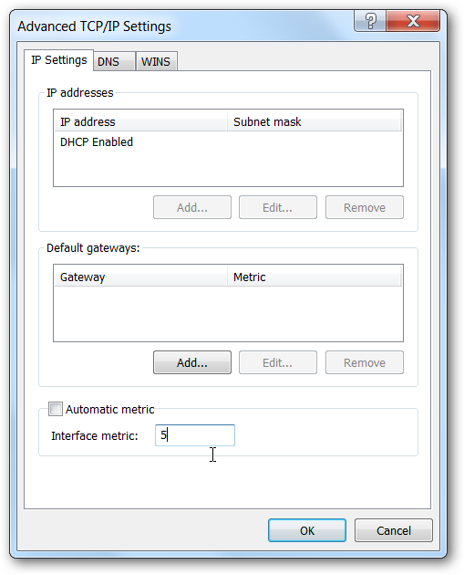 Окно, где задаётся интерфейсная метрика вручную
