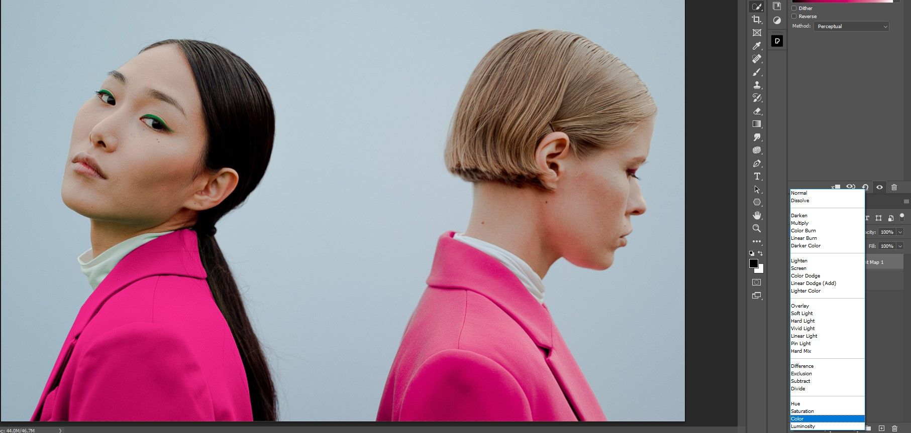 Шаг 11: Измените режим наложения на Цвет