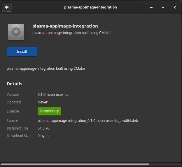 Installation des .deb‑Pakets für die AppImage‑Integration