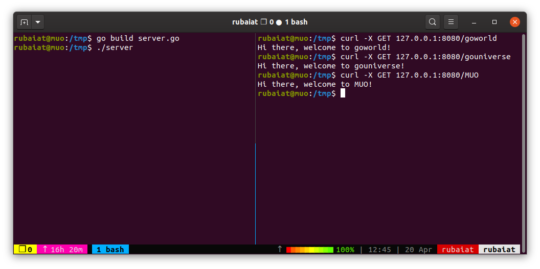 Схема простого веб‑сервера на Go