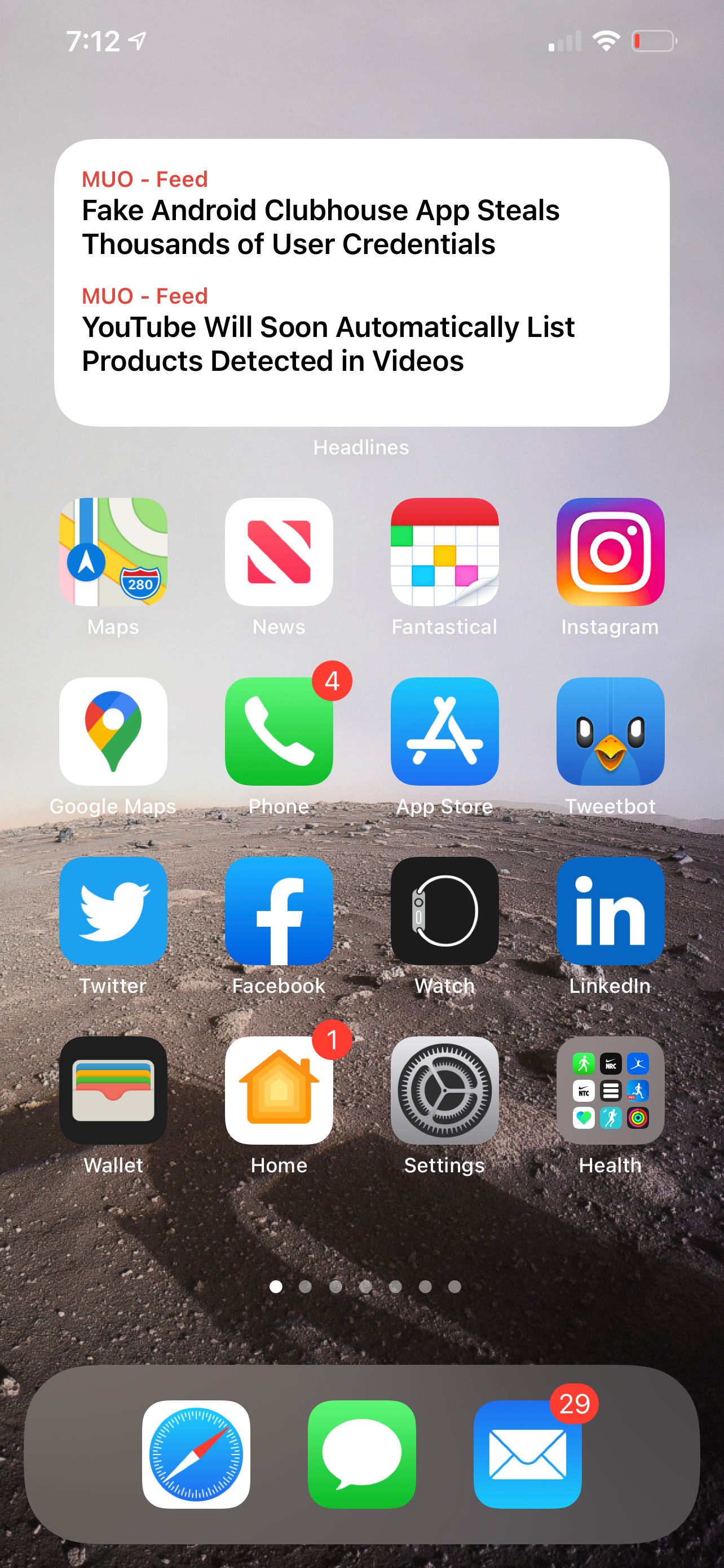 Средний виджет Headlines.