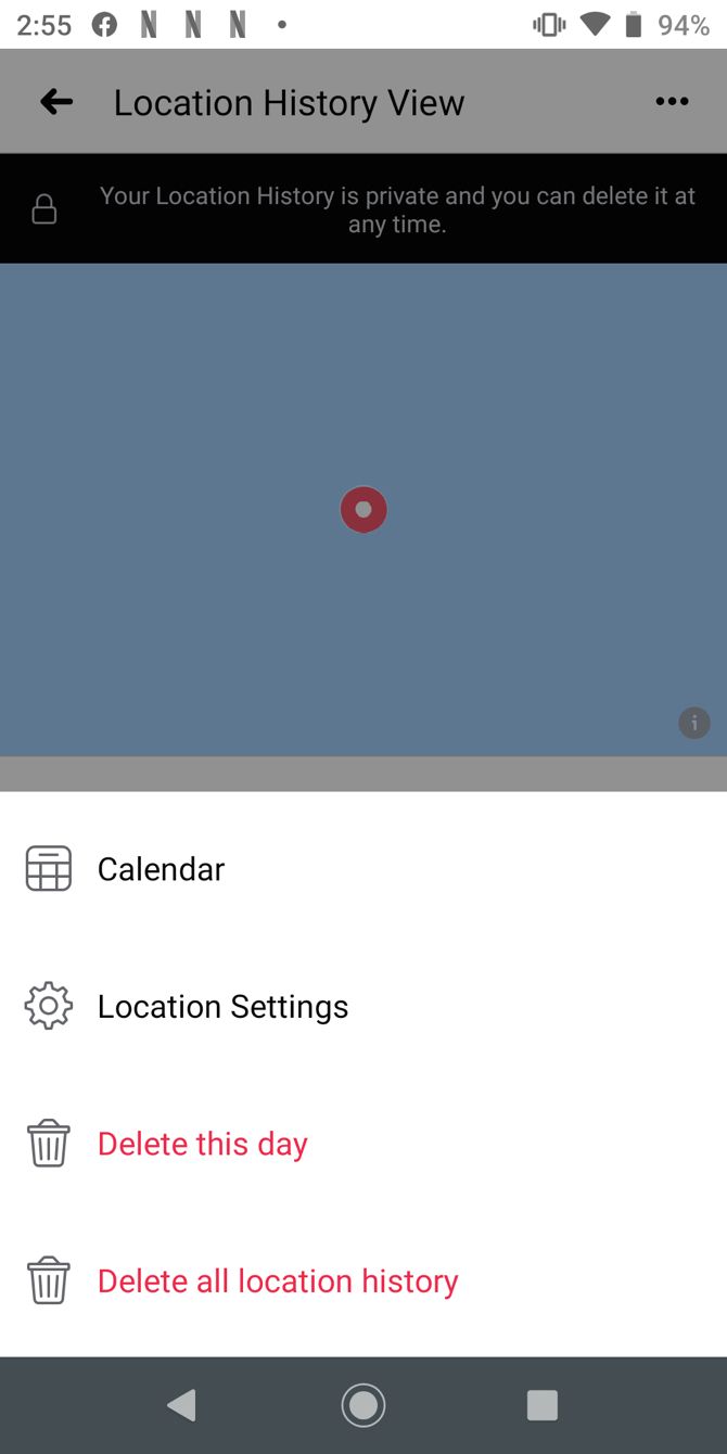 Удаление истории местоположений на Android