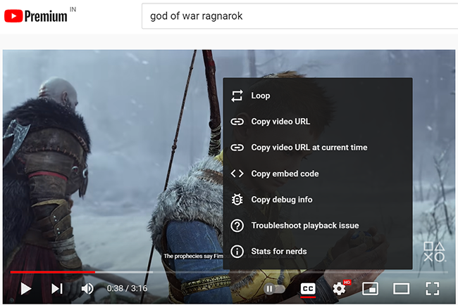 Контекстное меню после первого щелчка по видео в Chrome