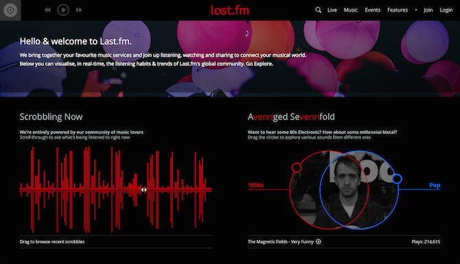 Логотип Last.fm и пример страницы исполнителя