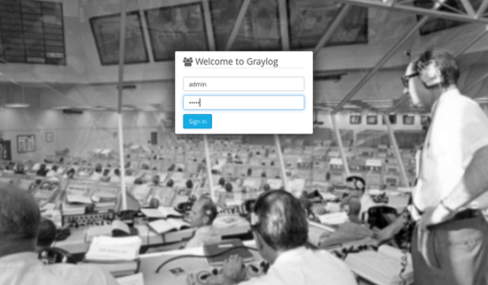 Вход в интерфейс Graylog
