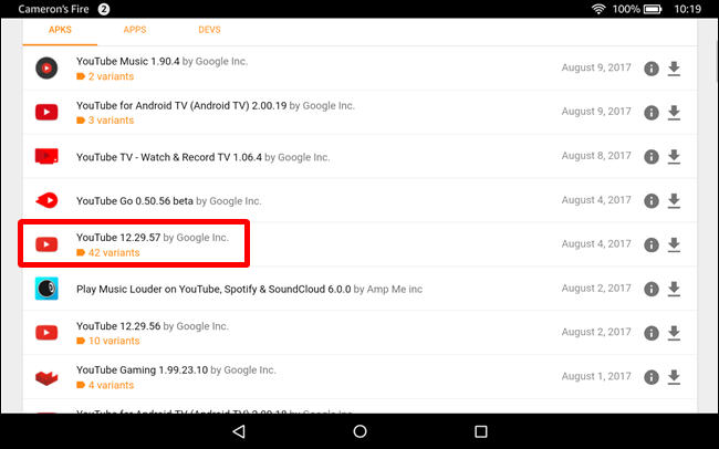 Кнопка загрузки APK на APKMirror