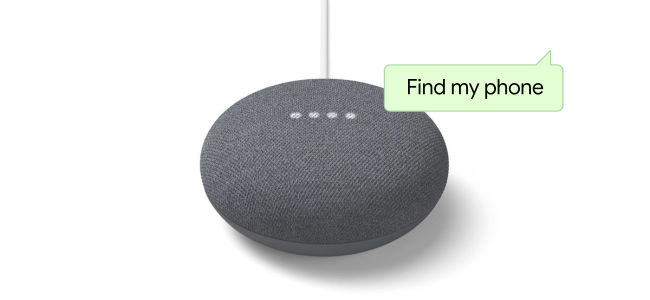 Пример команды Google Assistant найти телефон