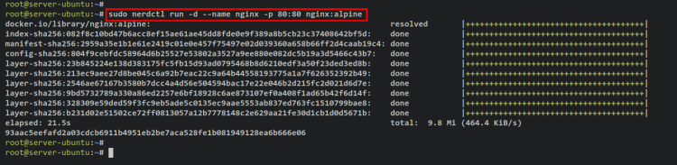 Запуск nginx контейнера через nerdctl