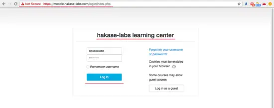 Страница входа Moodle