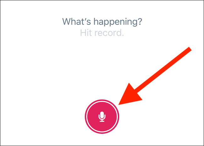 Нажмите кнопку записи — иконка микрофона