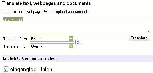 Интерфейс перевода текста в Google Translate