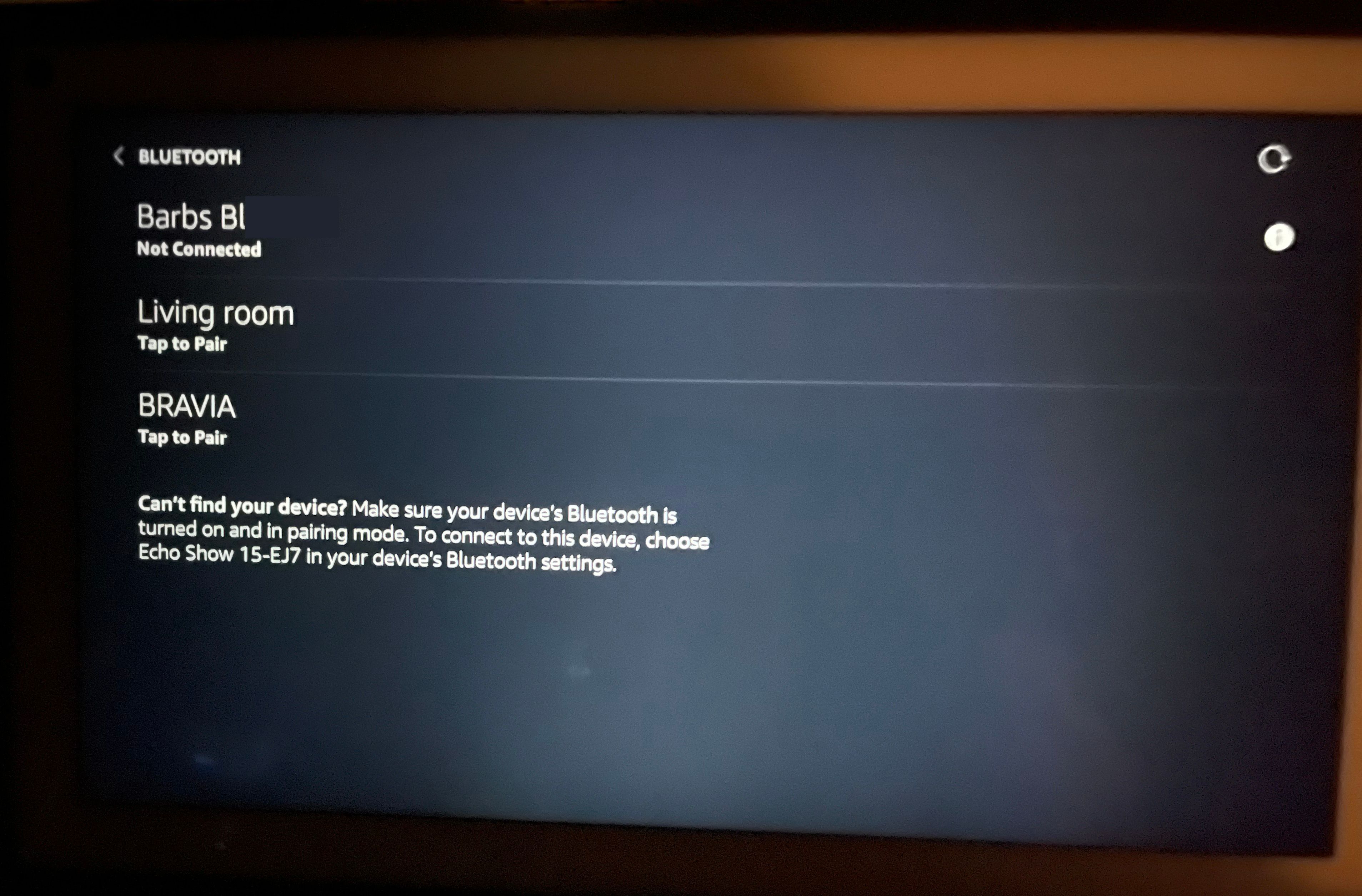 List of Bluetooth devices available to Echo Show