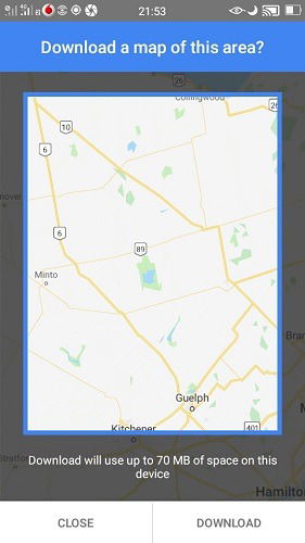 Пример оценки размера загрузки (МБ)